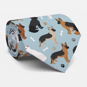 German Shepherd Bones and Paws Neck Tie Krawatte