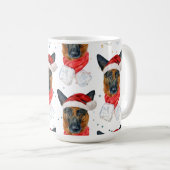 German Shepherd Breed Dog Pattern Stars Christmas Kaffeetasse (VorderseiteRechts)