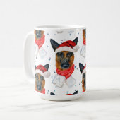 German Shepherd Breed Dog Pattern Stars Christmas Kaffeetasse (Vorderseite Links)