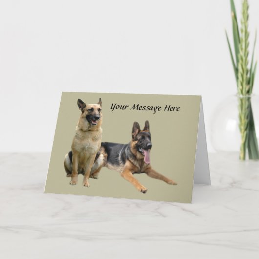 German Shepherd Buddies Greeting Card Feiertagskarte (Vorderseite)