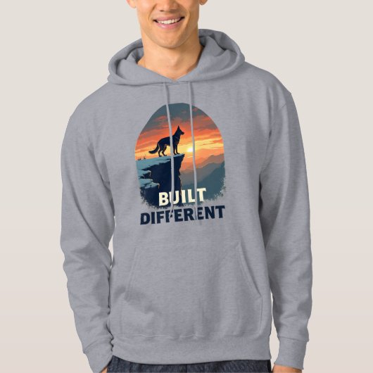 German Shepherd Built Different Graphic Hoodie (Vorderseite)