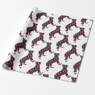 German-Shepherd-Cancer-Ribbon-Black Geschenkpapier