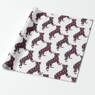 German-Shepherd-Cancer-Ribbon-Black Geschenkpapier