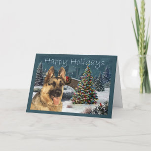 German Shepherd Christmas Abend Feiertagskarte