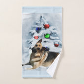German Shepherd Christmas Badhandtuch Set (Handtuch)
