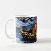 German Shepherd Christmas Boat Holiday Kaffeetasse (Links)