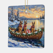 German Shepherd Christmas Boat Holiday Keramikornament (Links)
