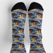 German Shepherd Christmas Boat Holiday Socken (Oben)