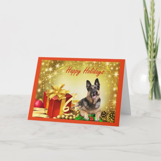German Shepherd Christmas Card Geschenke Feiertagskarte (Vorderseite)