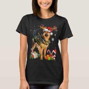 German Shepherd Christmas Dog Reindeer Funny Xmas T-Shirt