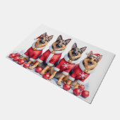 German Shepherd Christmas Dress Santa Hat Fußmatte (Schrägansicht)