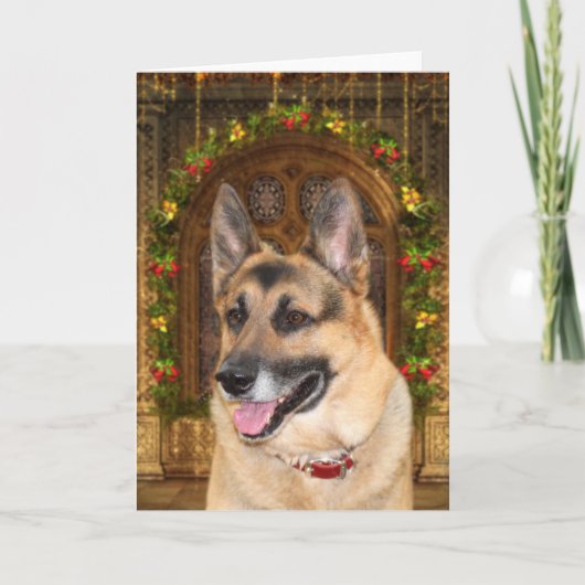 German Shepherd Christmas Feiertagskarte (Vorderseite)