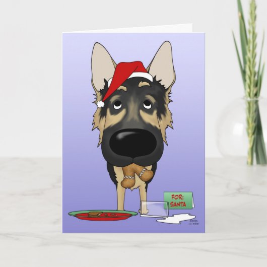 German Shepherd Christmas Feiertagskarte (Vorderseite)