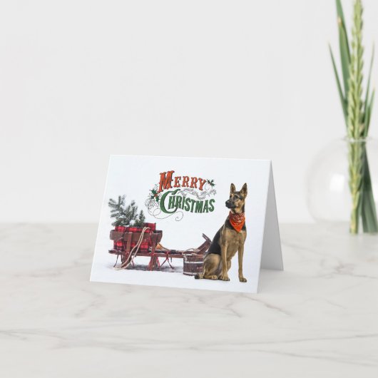 German Shepherd Christmas Feiertagskarte (Vorderseite)
