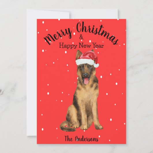 German Shepherd Christmas Feiertagskarte (Vorderseite)