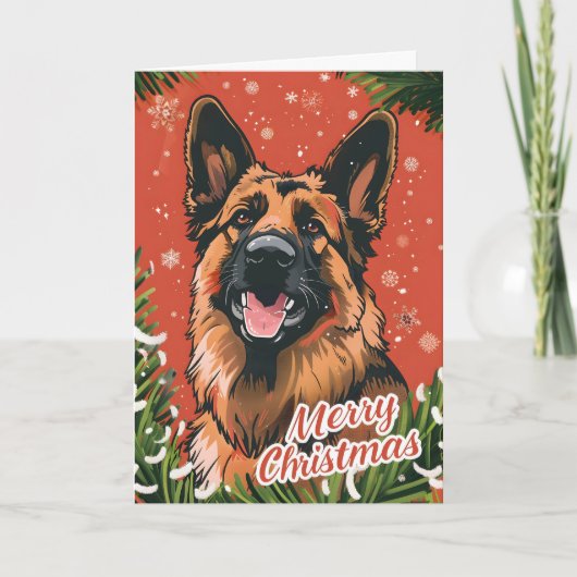 German Shepherd Christmas Feiertagskarte (Vorderseite)