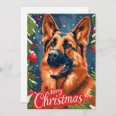 German Shepherd Christmas Feiertagskarte (Vorne/Hinten)