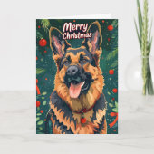 German Shepherd Christmas Feiertagskarte (Vorderseite)