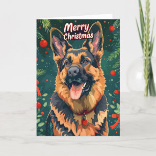 German Shepherd Christmas Feiertagskarte