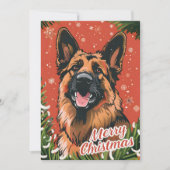 German Shepherd Christmas Feiertagskarte (Vorderseite)