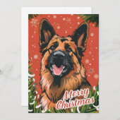German Shepherd Christmas Feiertagskarte (Vorne/Hinten)