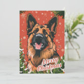 German Shepherd Christmas Feiertagskarte (Stehend Vorderseite)