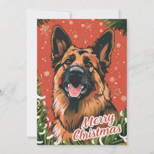 German Shepherd Christmas Feiertagskarte