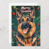 German Shepherd Christmas Feiertagskarte (Vorne/Hinten)