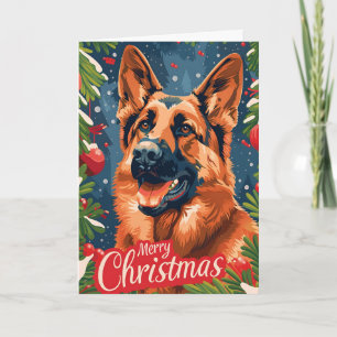 German Shepherd Christmas Feiertagskarte
