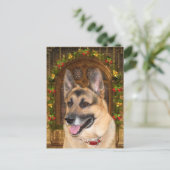 German Shepherd Christmas Feiertagspostkarte (Stehend Vorderseite)