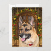 German Shepherd Christmas Feiertagspostkarte (Vorne/Hinten)