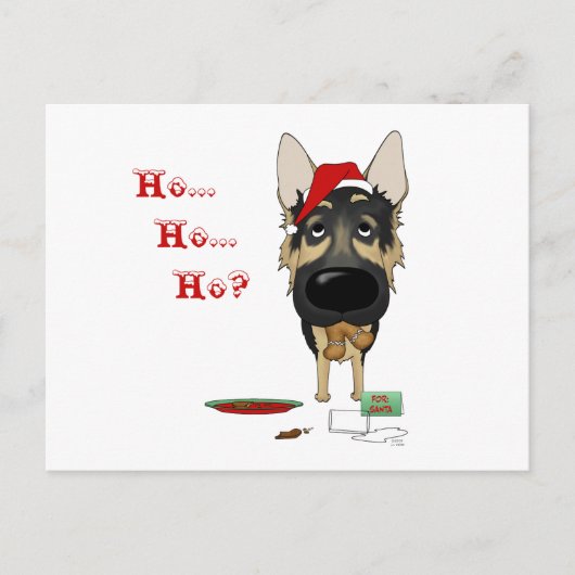 German Shepherd Christmas Feiertagspostkarte (Vorderseite)