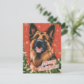 German Shepherd Christmas Feiertagspostkarte (Stehend Vorderseite)