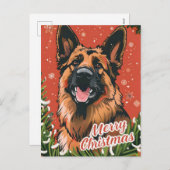 German Shepherd Christmas Feiertagspostkarte (Vorne/Hinten)