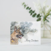 German Shepherd Christmas Feiertagspostkarte (Stehend Vorderseite)