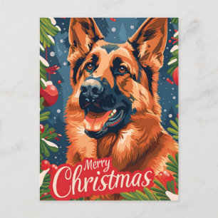 German Shepherd Christmas Feiertagspostkarte
