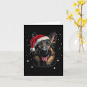 German Shepherd Christmas Funny Santa Hat Dog Xmas Karte (Gelbe Blume)
