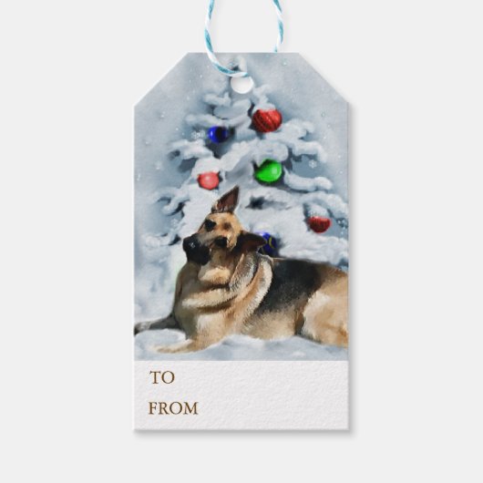 German Shepherd Christmas Geschenke Geschenkanhänger (Vorderseite)