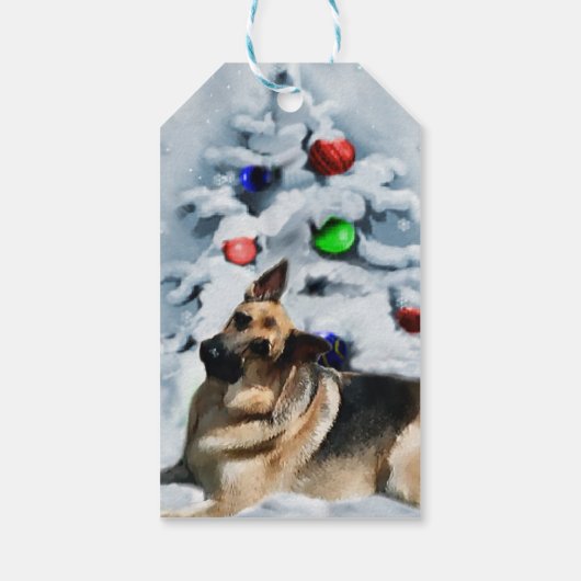 German Shepherd Christmas Geschenke Geschenkanhänger (Rückseite)