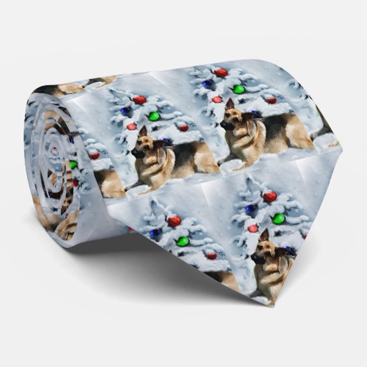 German Shepherd Christmas Geschenke Krawatte (Gerollt)