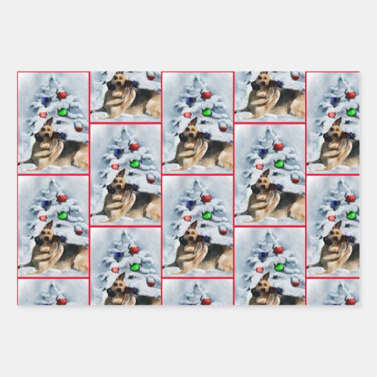 German Shepherd Christmas Geschenkpapier Set (Vorderseite 2)