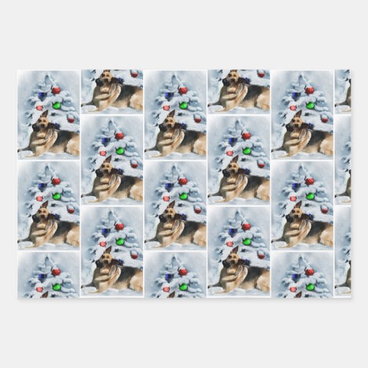 German Shepherd Christmas Geschenkpapier Set (Vorderseite)