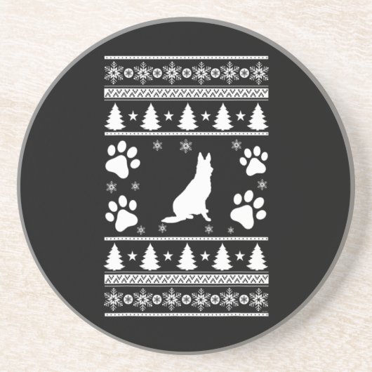 German Shepherd Christmas Getränkeuntersetzer (Vorne)