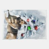 German Shepherd Christmas Handtuch (Horizontal)
