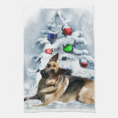 German Shepherd Christmas Handtuch (Vertikal)