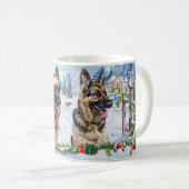 German Shepherd Christmas Kaffeetasse (VorderseiteRechts)
