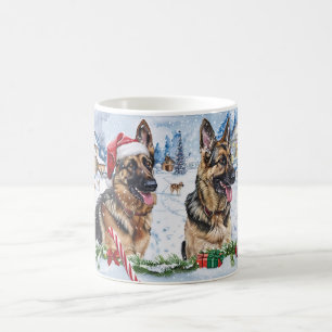 German Shepherd Christmas Kaffeetasse