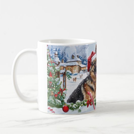 German Shepherd Christmas Kaffeetasse (Links)