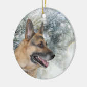 German Shepherd Christmas Keramik Ornament (Links)