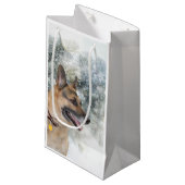 German Shepherd Christmas Kleine Geschenktüte (Vorderseite Schrägansicht)